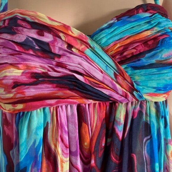 Laundry by Shelli Segal Long Flowy Colorful Dress Size 2 - Picture 6 of 8